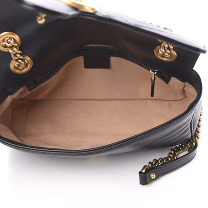 Gucci Calfskin Matelasse Small GG Marmont Shoulder Bag Black 4 of 10