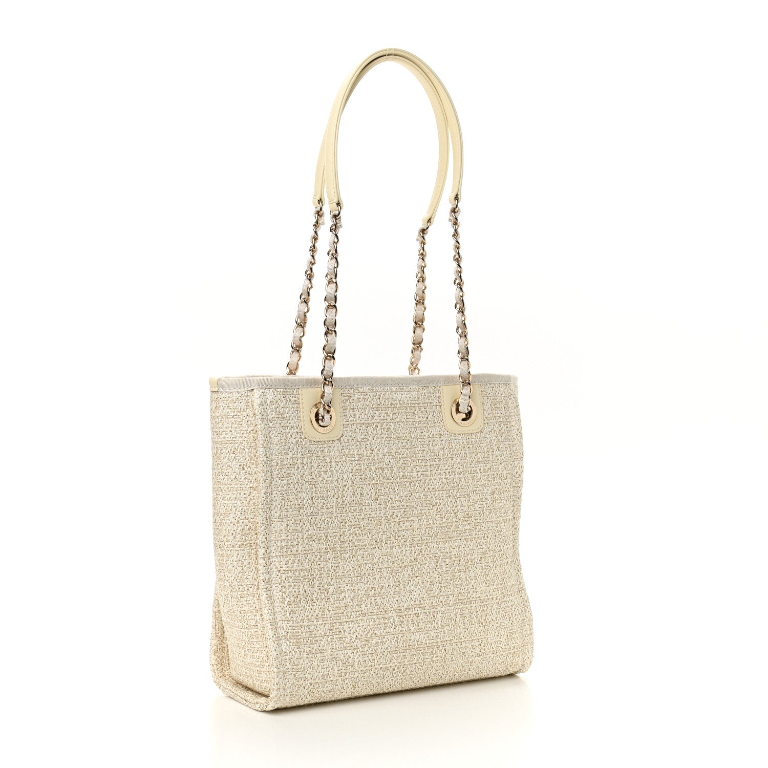 Chanel Lurex Boucle Mini Deauville Tote White 3 of 10