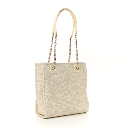 Chanel Lurex Boucle Mini Deauville Tote White 3 of 10