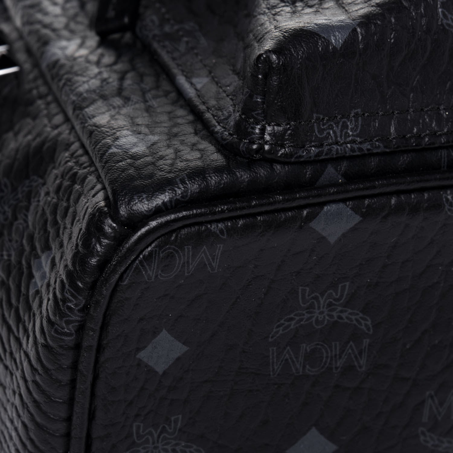 MCM Visetos Small Side Stud Stark Backpack Black 10 of 16