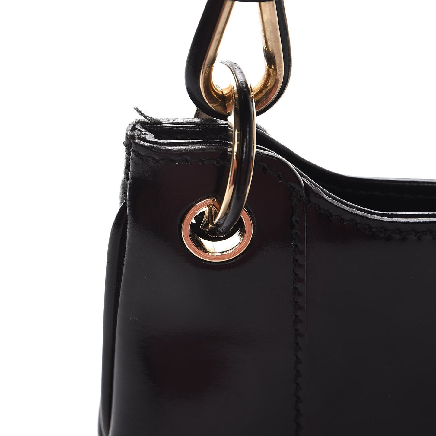 Patent Calfskin Flap Bag Black