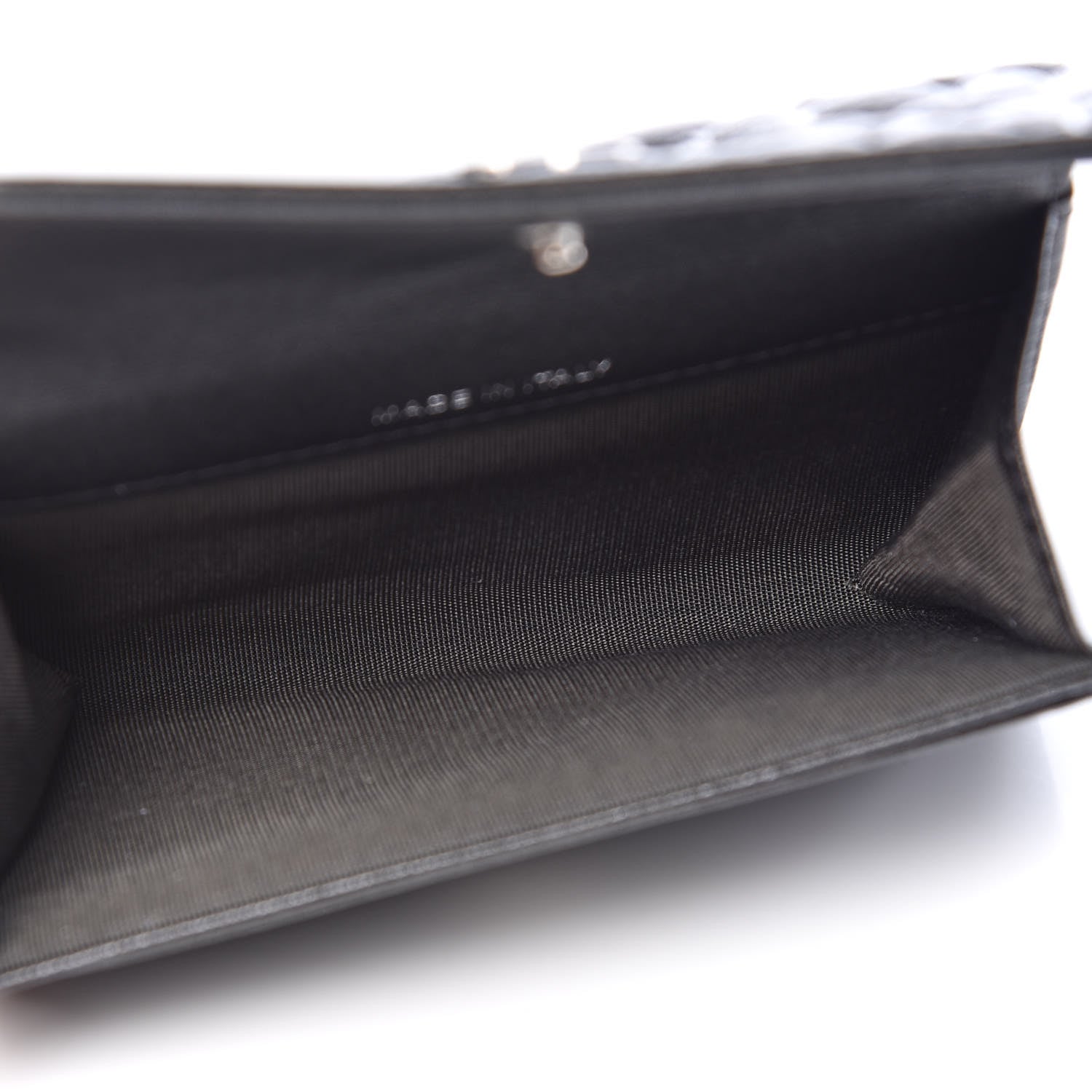 Chanel Goatskin Camellia Embossed Card Holder Wallet Grey 5 of 9