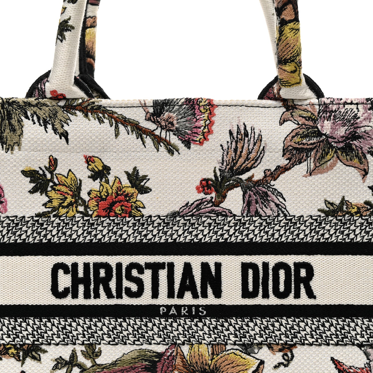 Christian Dior Canvas Embroidered Small Jardin Botanique Book Tote Multicolor Multicolor 8 of 10