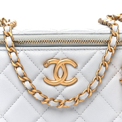 Chanel Lambskin Quilted Small CC Vanity Case With Chain Light Blue 8 of 11
