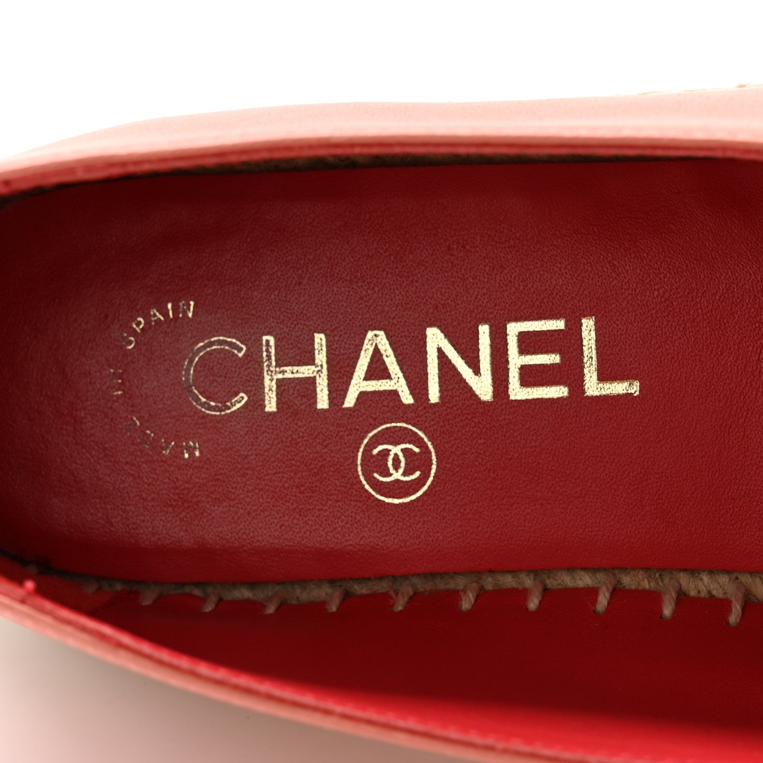 Chanel Lambskin CC Espadrilles 38 Pink Red Black 6 of 9