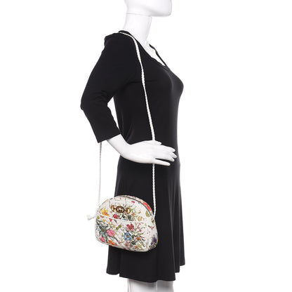 Gucci Canvas Flora Floral Trapuntata Small Zumi Dome Shoulder Bag White 2 of 11
