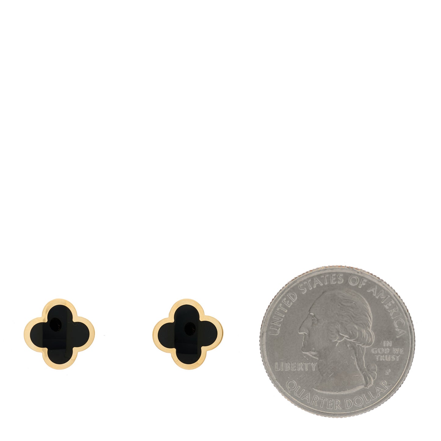 18K Yellow Gold Onyx Pure Alhambra Earrings