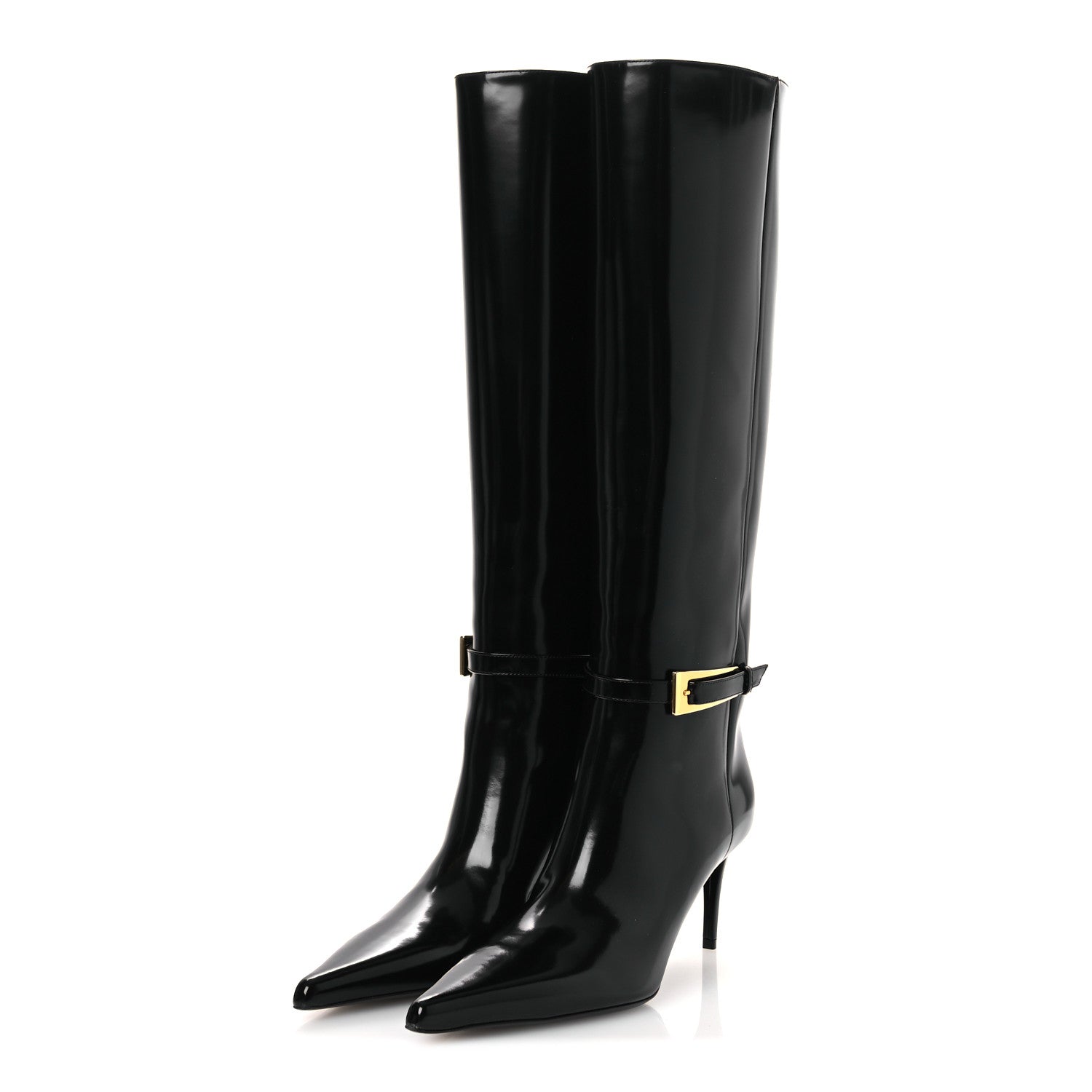 Saint Laurent Vitello Marilyn Hacker 70mm Luz Boots 39 Black 4 of 11