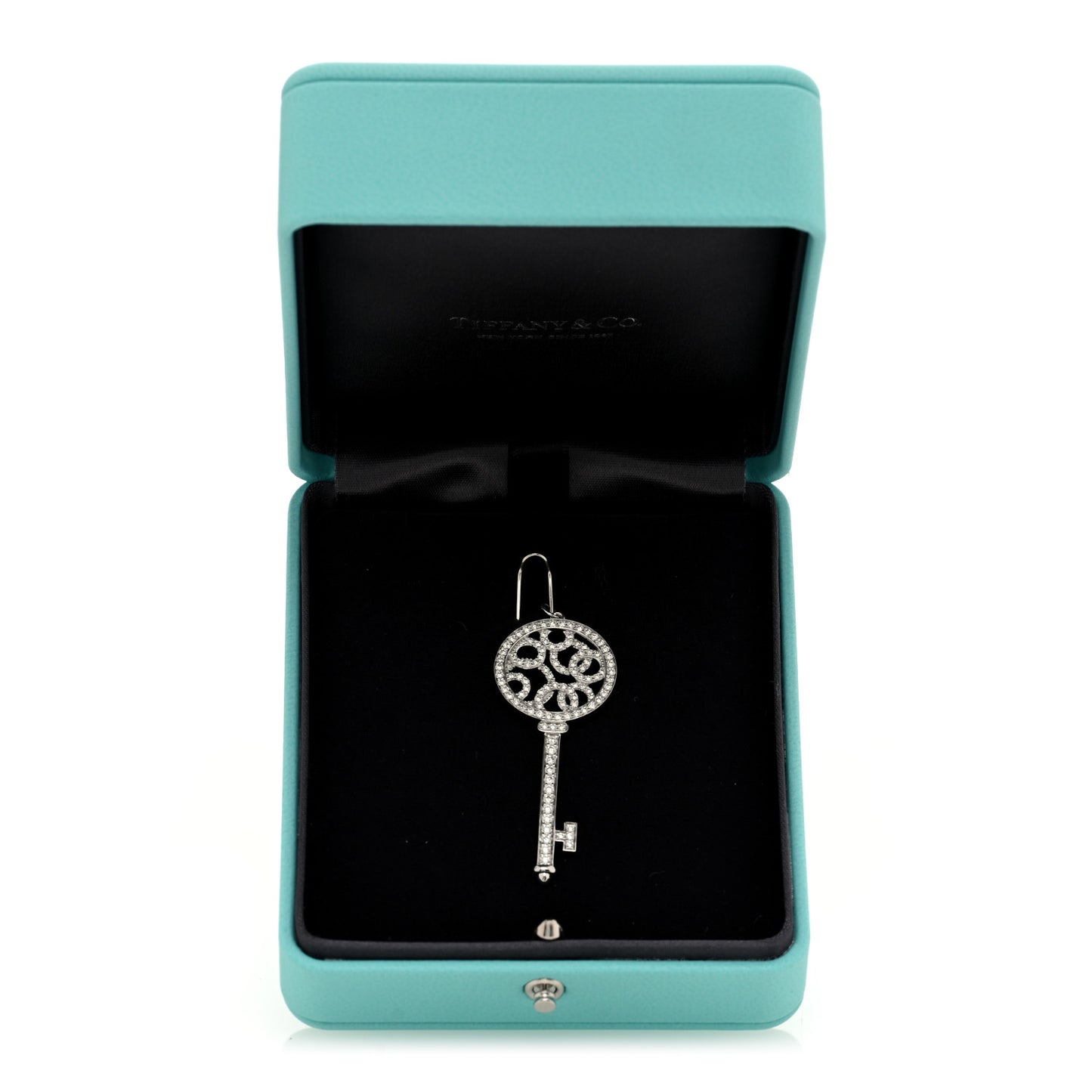 Platinum Diamond Bubbles Key Pendant