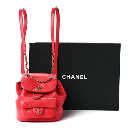 Chanel Lambskin Quilted Small Duma Drawstring Backpack Dark Pink 13 of 13