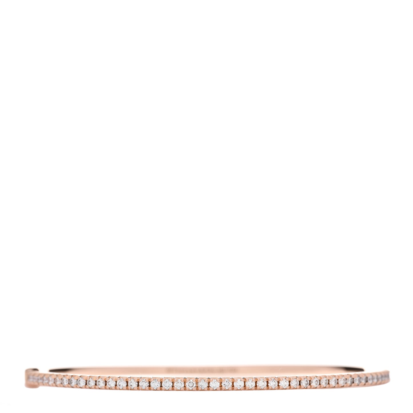 18K Rose Gold Diamond Metro Hinged Bangle Bracelet