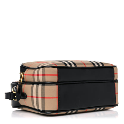 Burberry Calfskin Vintage Check Medium Camera Bag Archive Beige 5 of 14