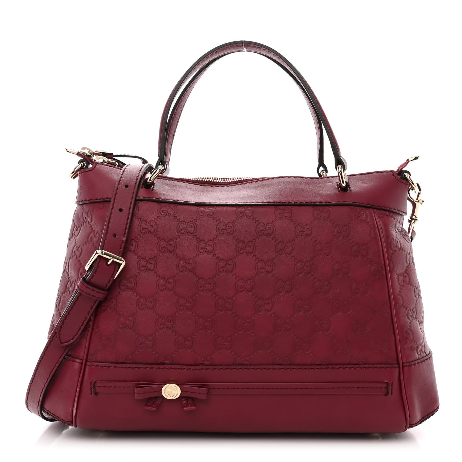 Gucci Guccissima Mayfair Top Handle Satchel Purple 1 of 11