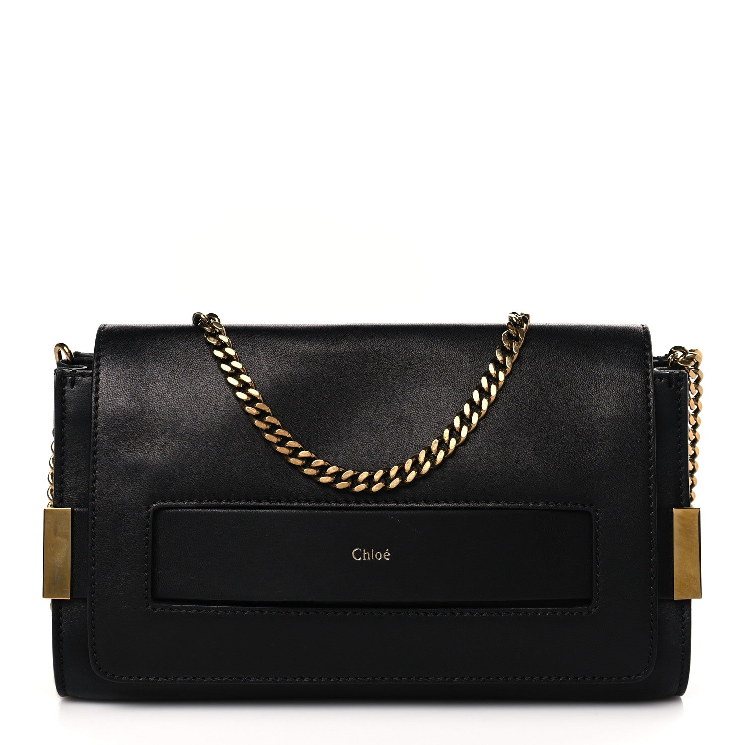 Chloe Nappa Calfskin Medium Elle Chain Clutch Black 1 of 8