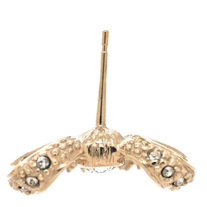 Chanel Crystal CC Bow Drop Earrings Gold 5 of 5