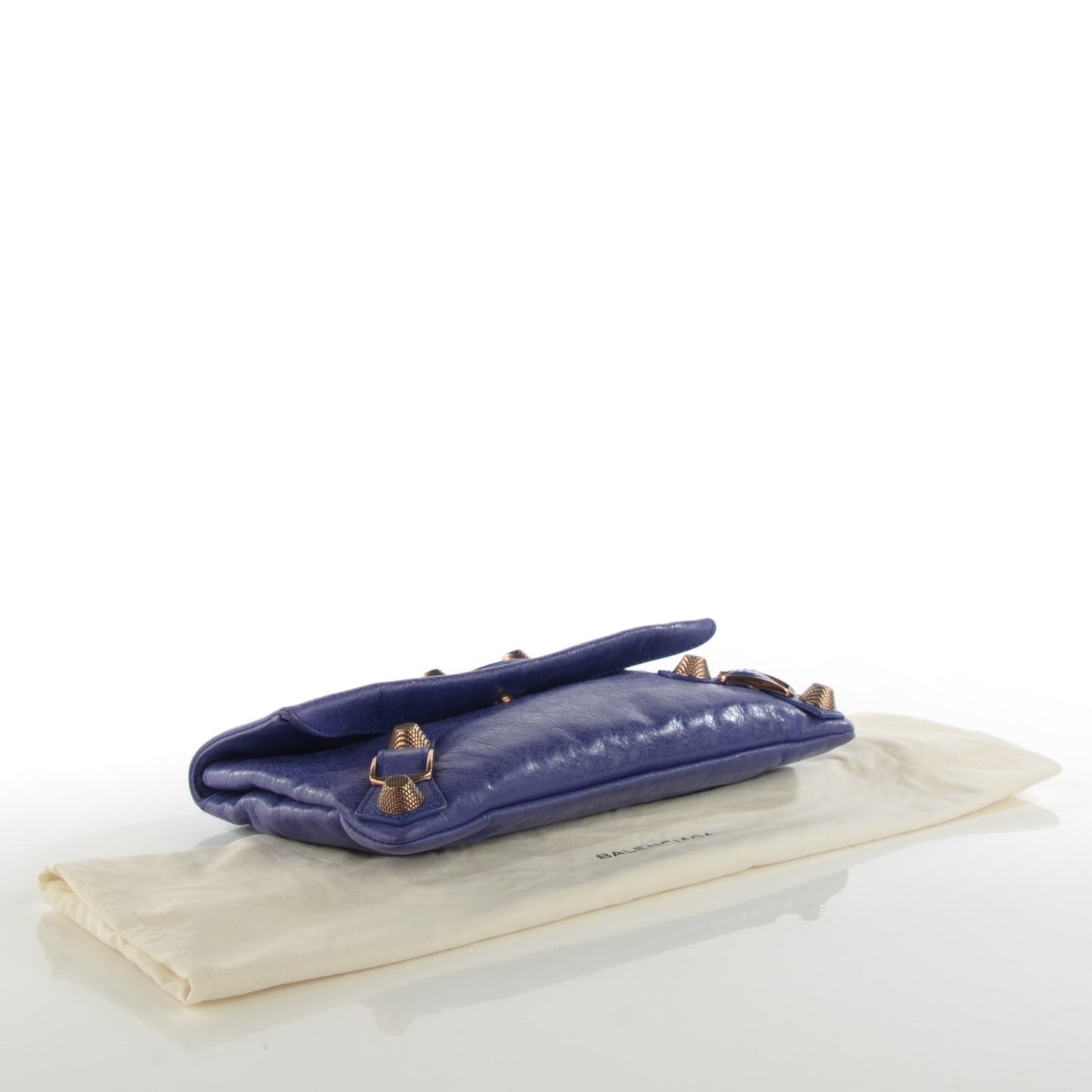 Agneau Giant 21 Rose Gold Hardware Envelope Clutch Bleu Lavande