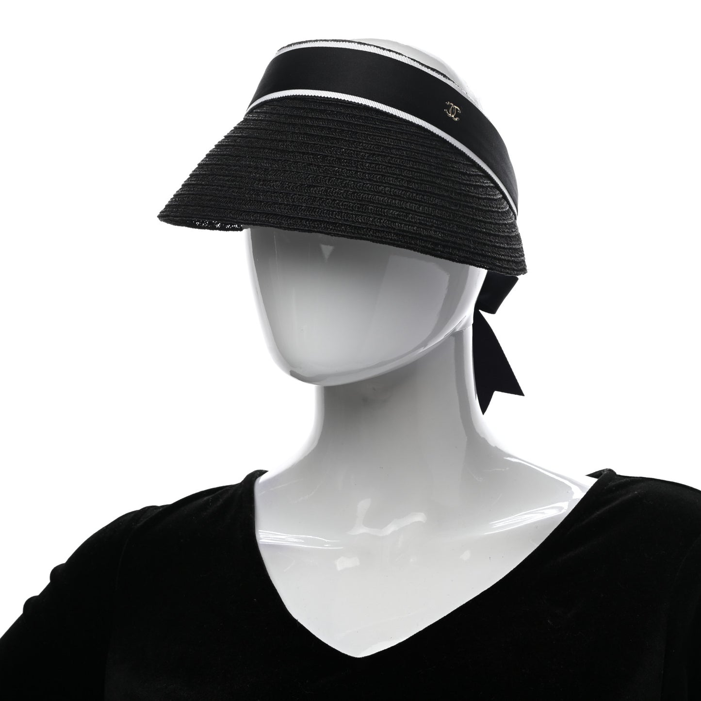 Abaca Cotton Ribbon Visor S Black