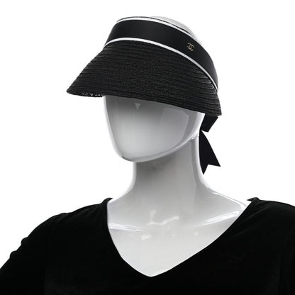 Chanel Abaca Cotton Ribbon Visor S Black 2 of 7