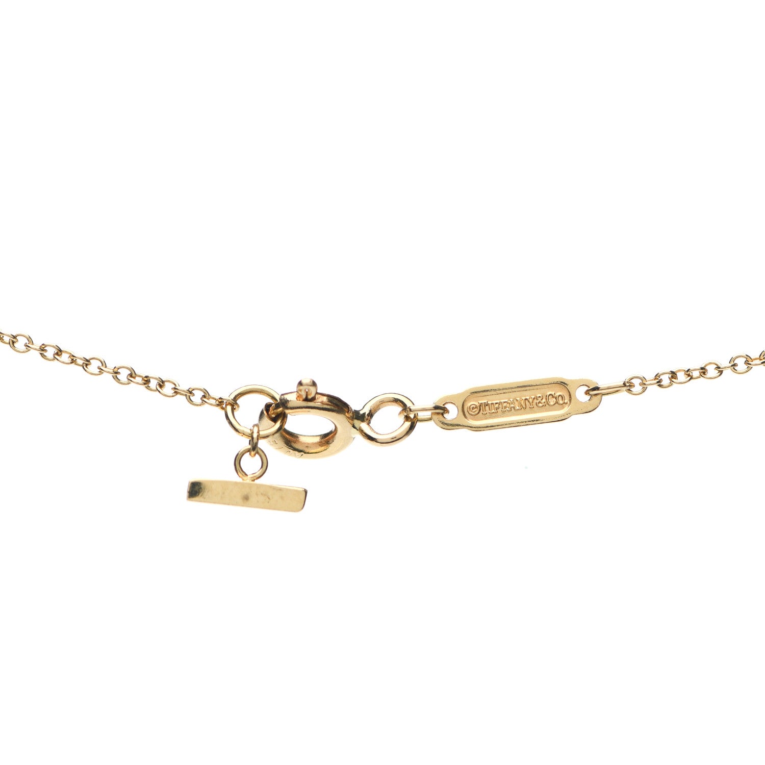 Tiffany 18K Yellow Gold Large T Smile Pendant Necklace 4 of 6