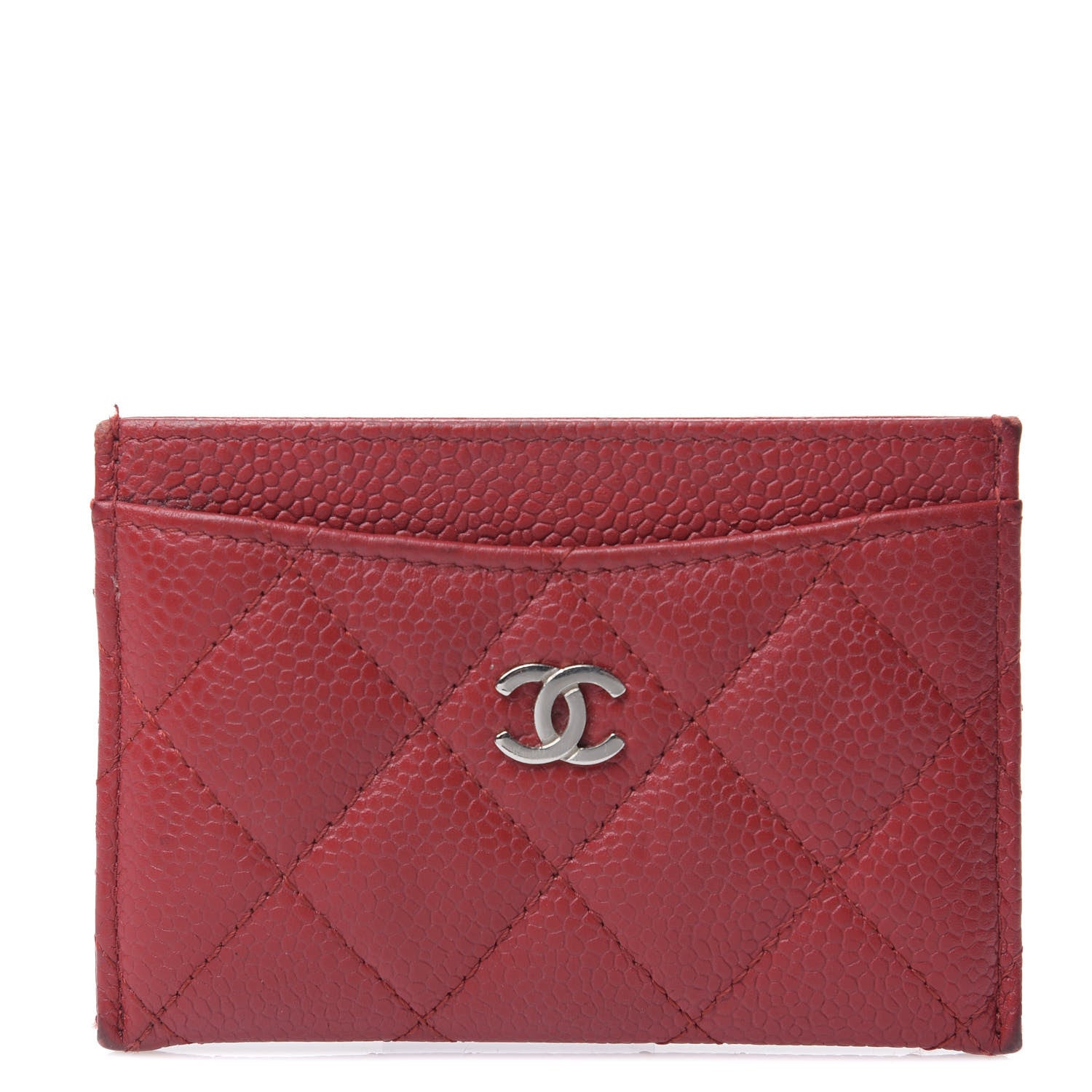 Chanel Caviar Quilted Card Holder Red 1 of 14