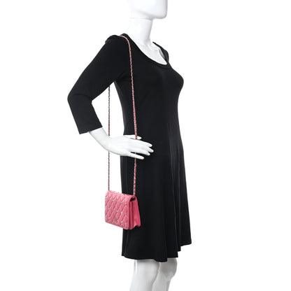 Chanel Lambskin Quilted All About Chanel Wallet On Chain WOC Pink 2 of 13