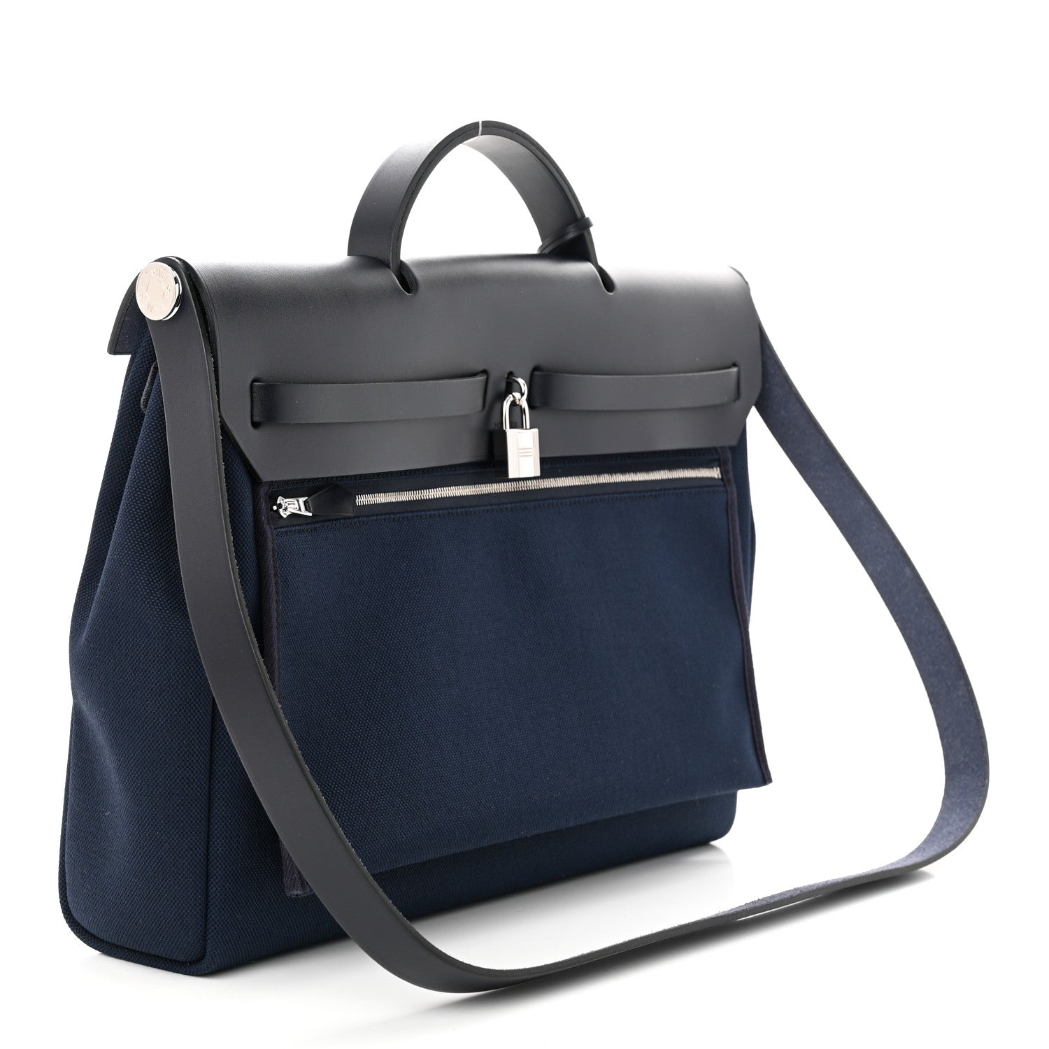 Hermes Toile Vache Hunter Herbag Zip 39 MM Bleu Marine Bleu Indigo 4 of 12
