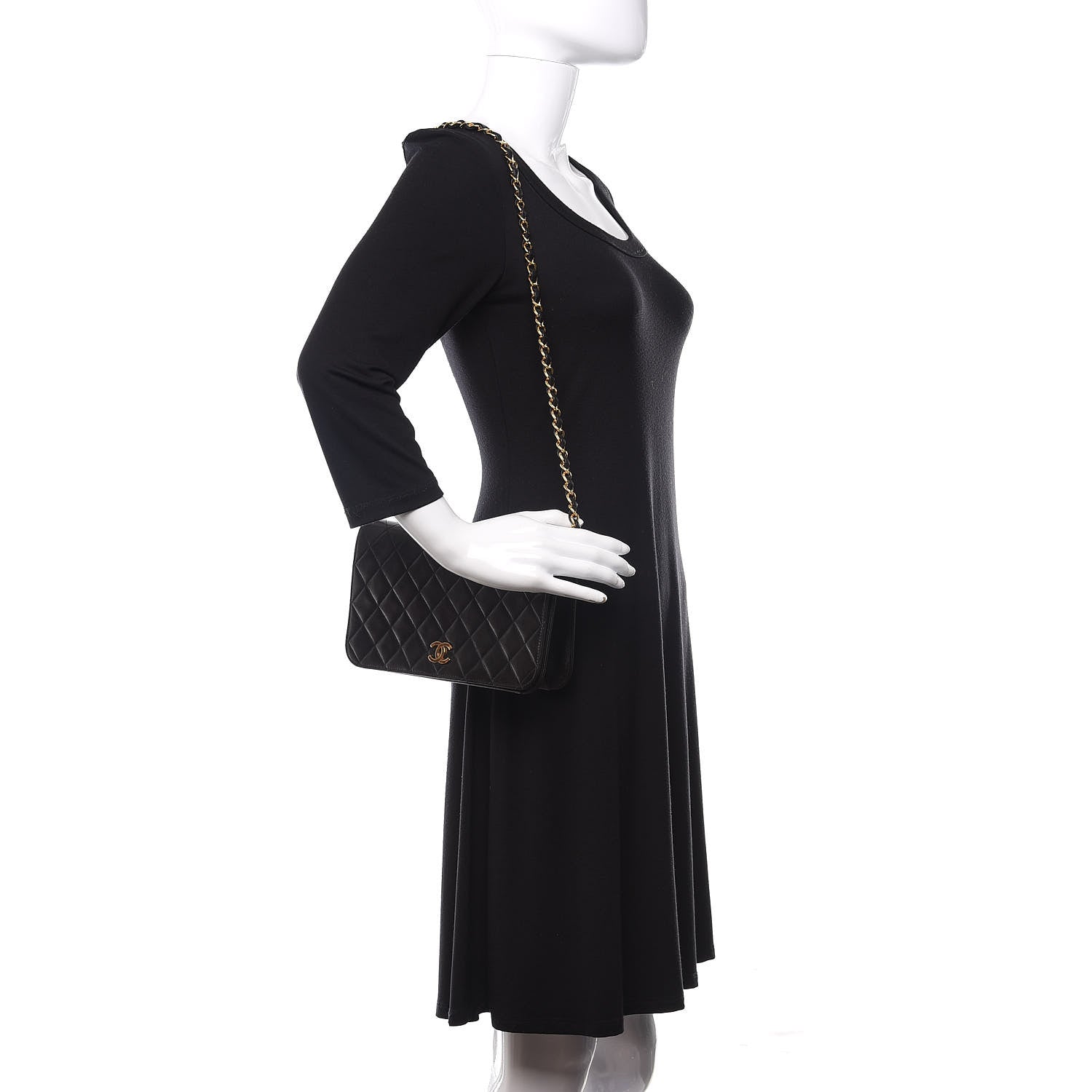 Chanel Lambskin Quilted Small Single Flap Bag Black 2 of 12