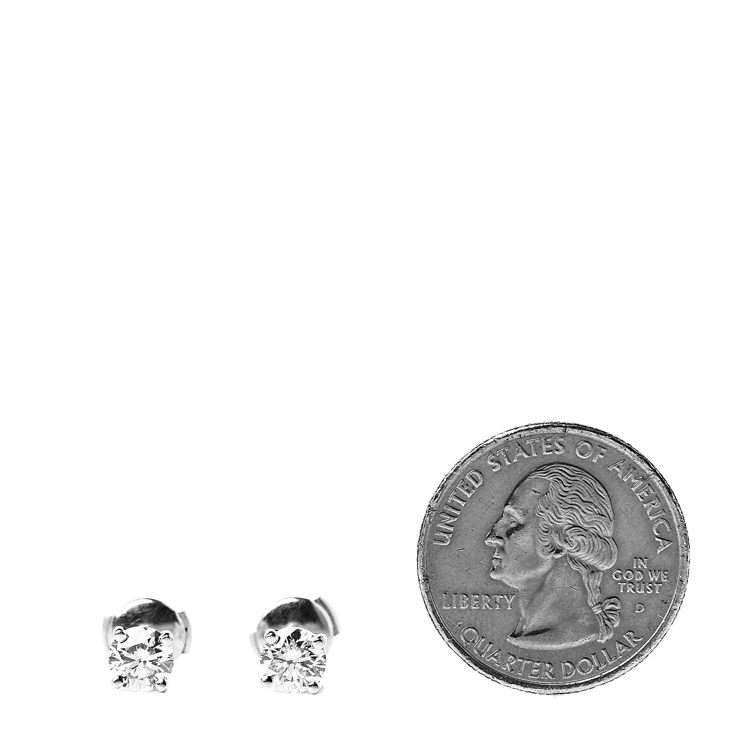 Tiffany Platinum Diamond 1.51ctw Solitaire Earrings 2 of 5