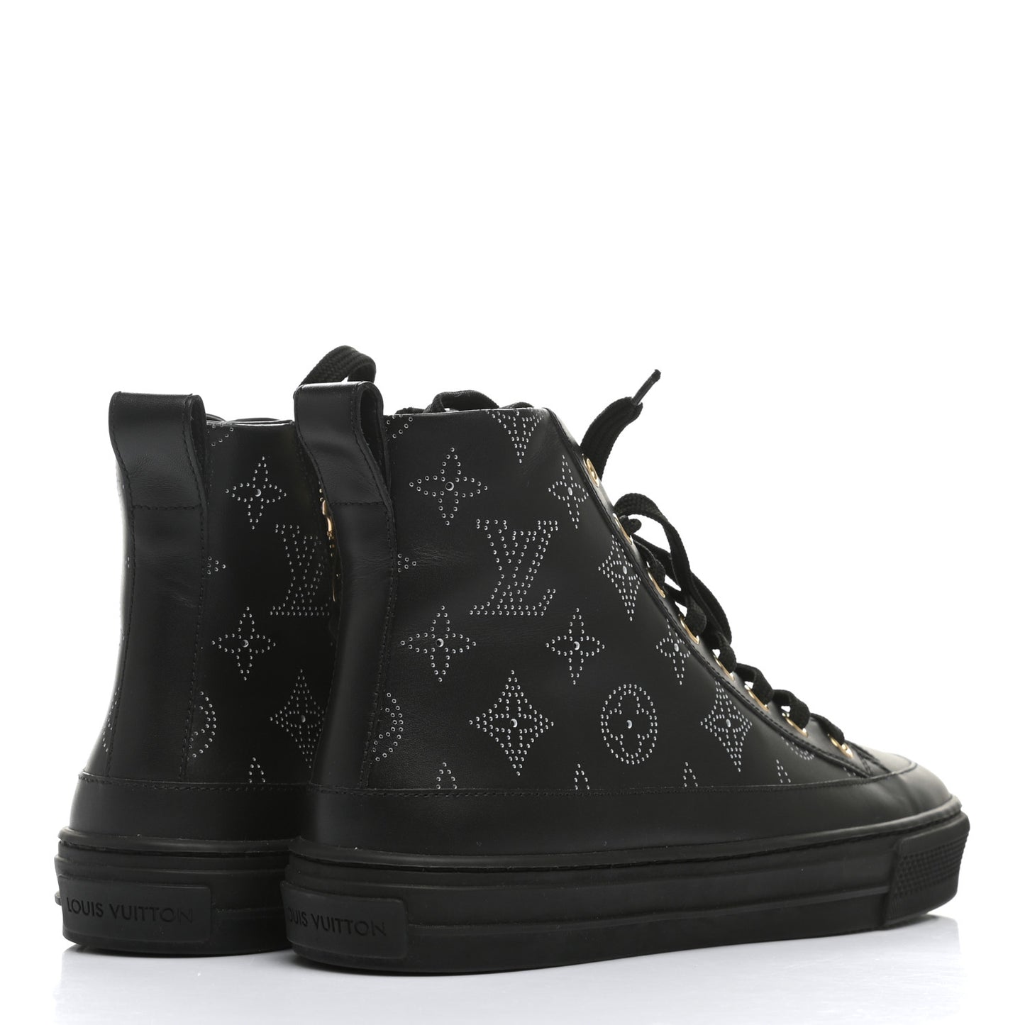 Calfskin Monogram Stellar Sneaker Boots 36 Black White