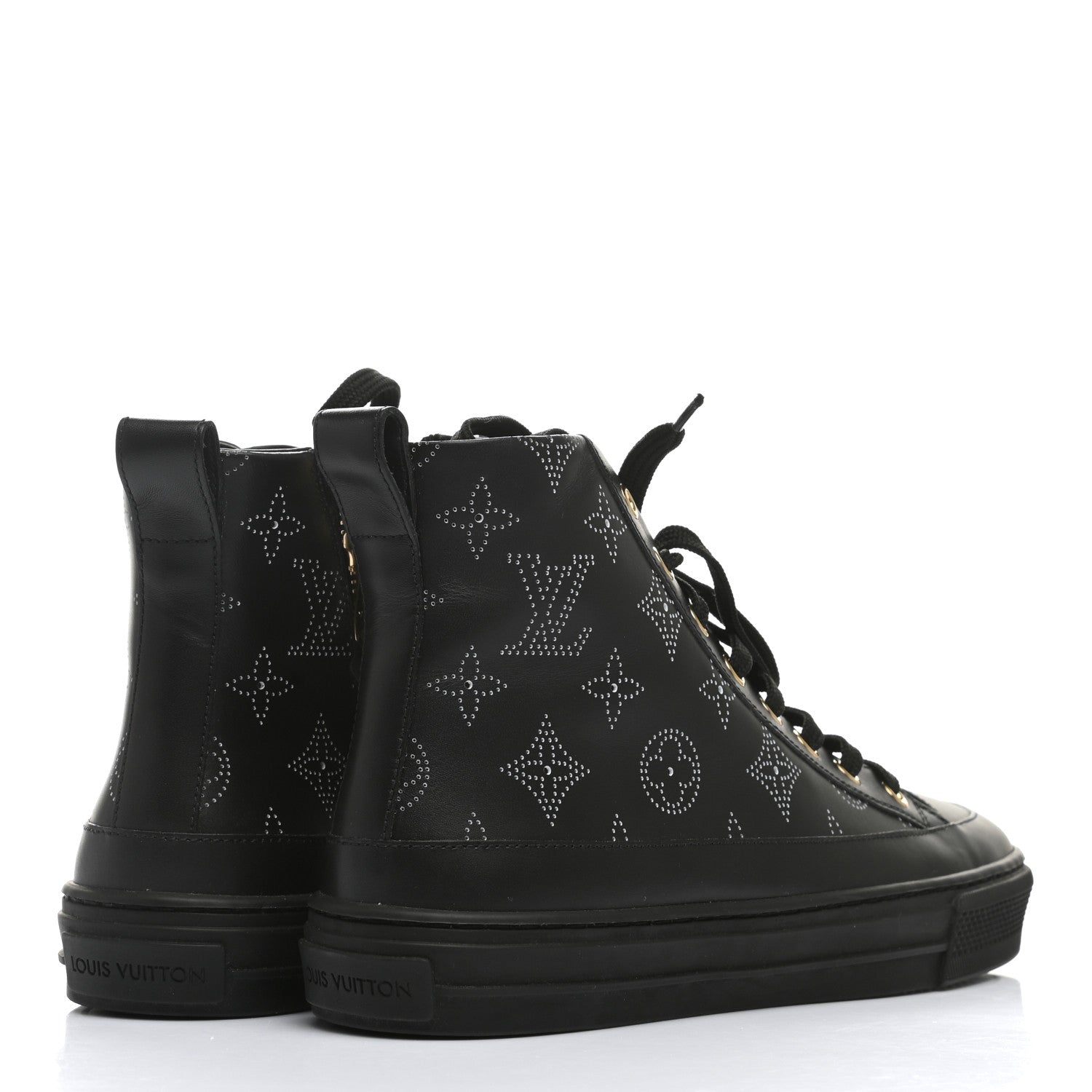 Louis Vuitton Calfskin Monogram Stellar Sneaker Boots 36 Black White 4 of 8