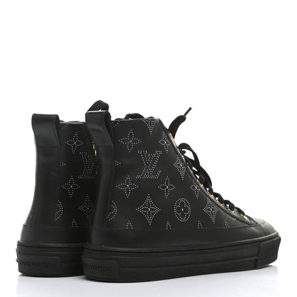 Louis Vuitton Calfskin Monogram Stellar Sneaker Boots 36 Black White 4 of 8