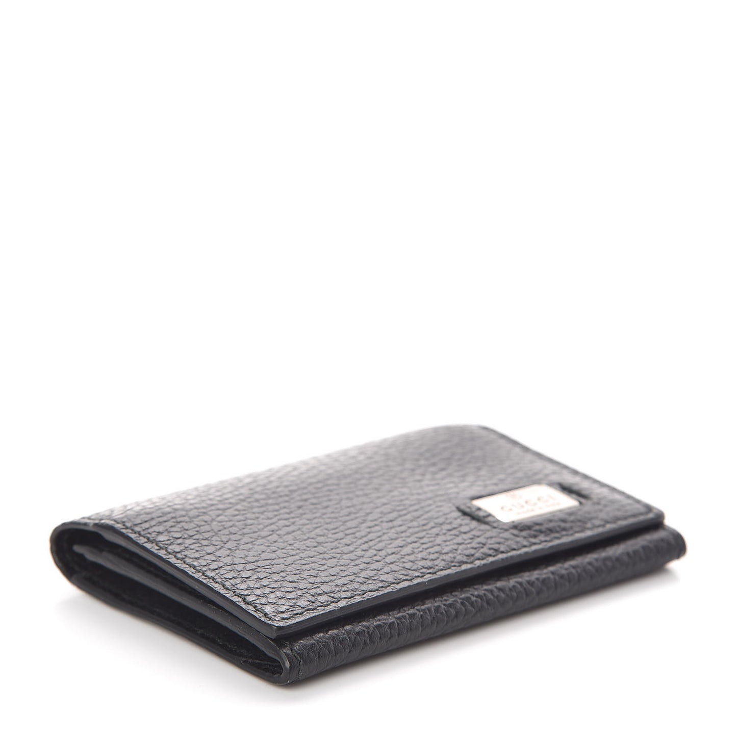 Calfskin Flap Card Case Black