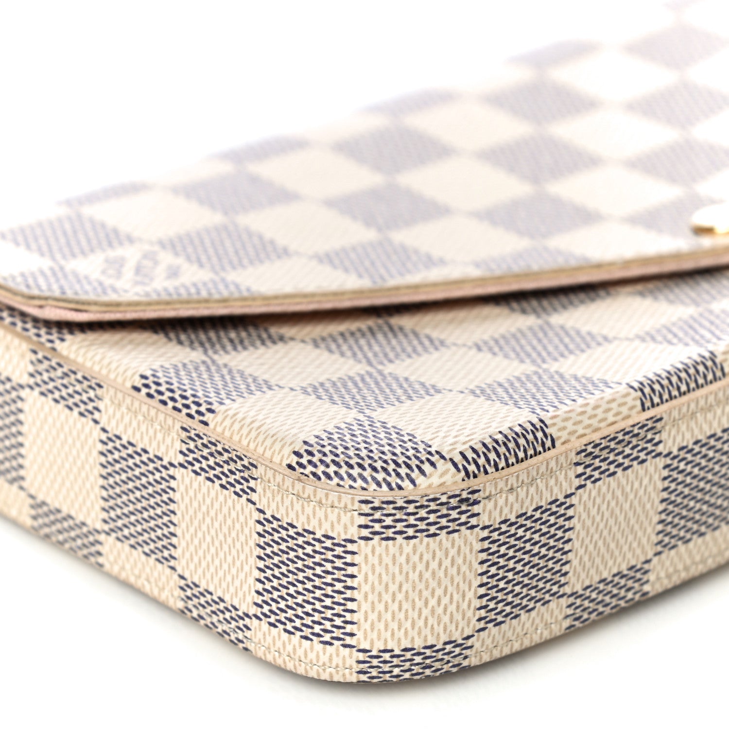 Louis Vuitton Damier Azur Pochette Felicie Chain Wallet Rose Ballerine 6 of 18