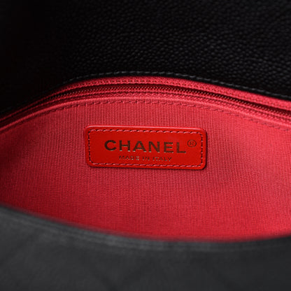 Chanel Grained Calfskin Stitched Medium Flap Black 5 of 9