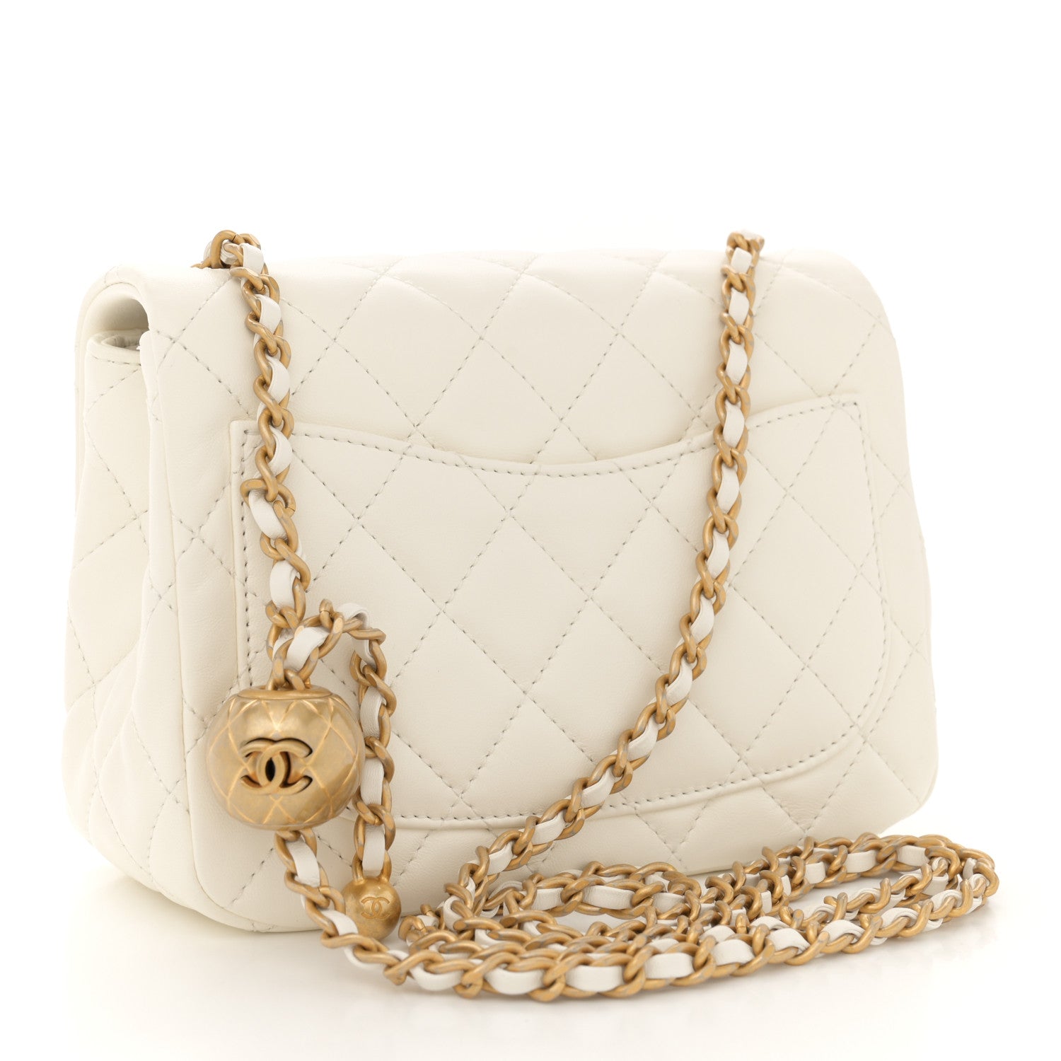Chanel Lambskin Quilted Mini Pearl Crush Flap White 3 of 11