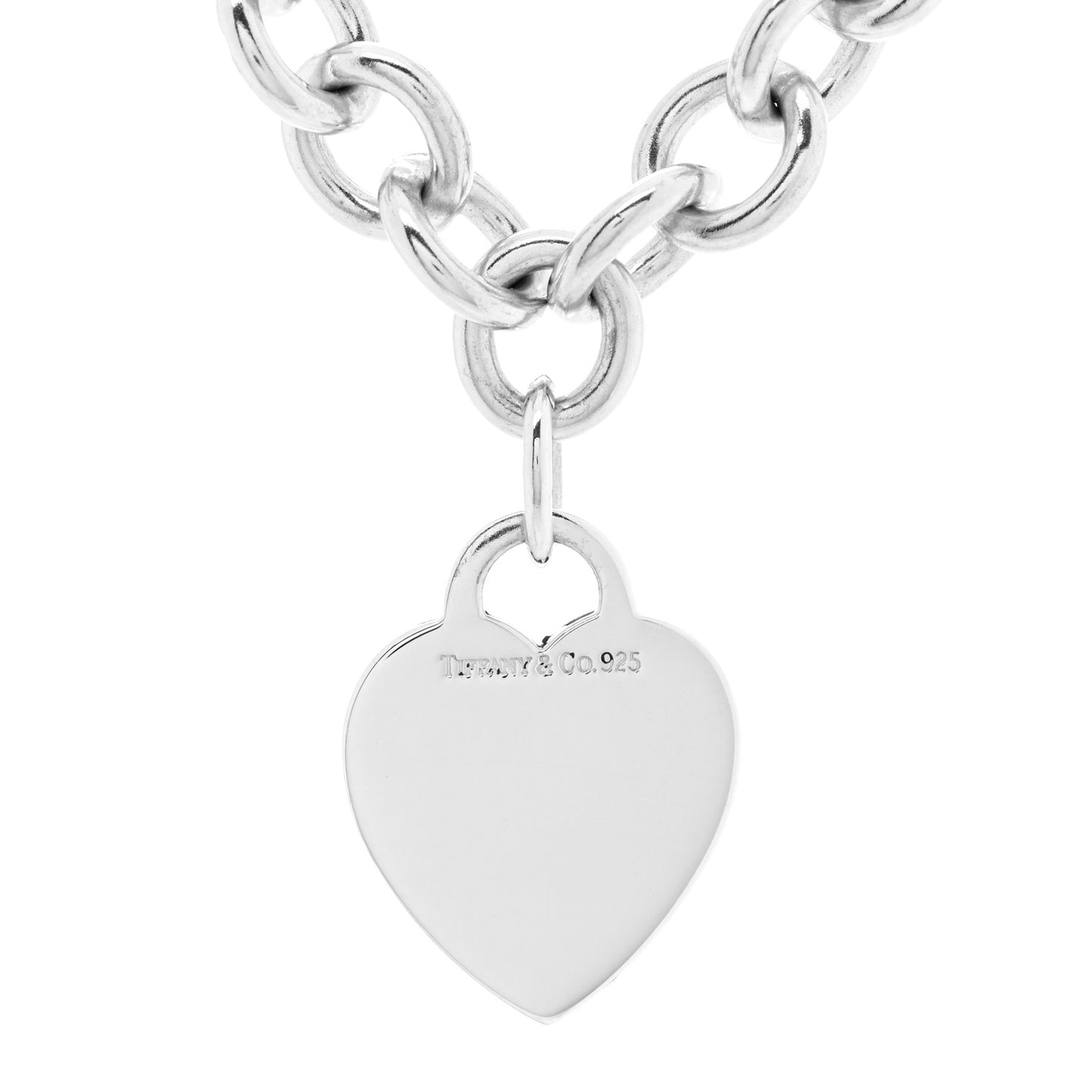 Sterling Silver Heart Tag Necklace