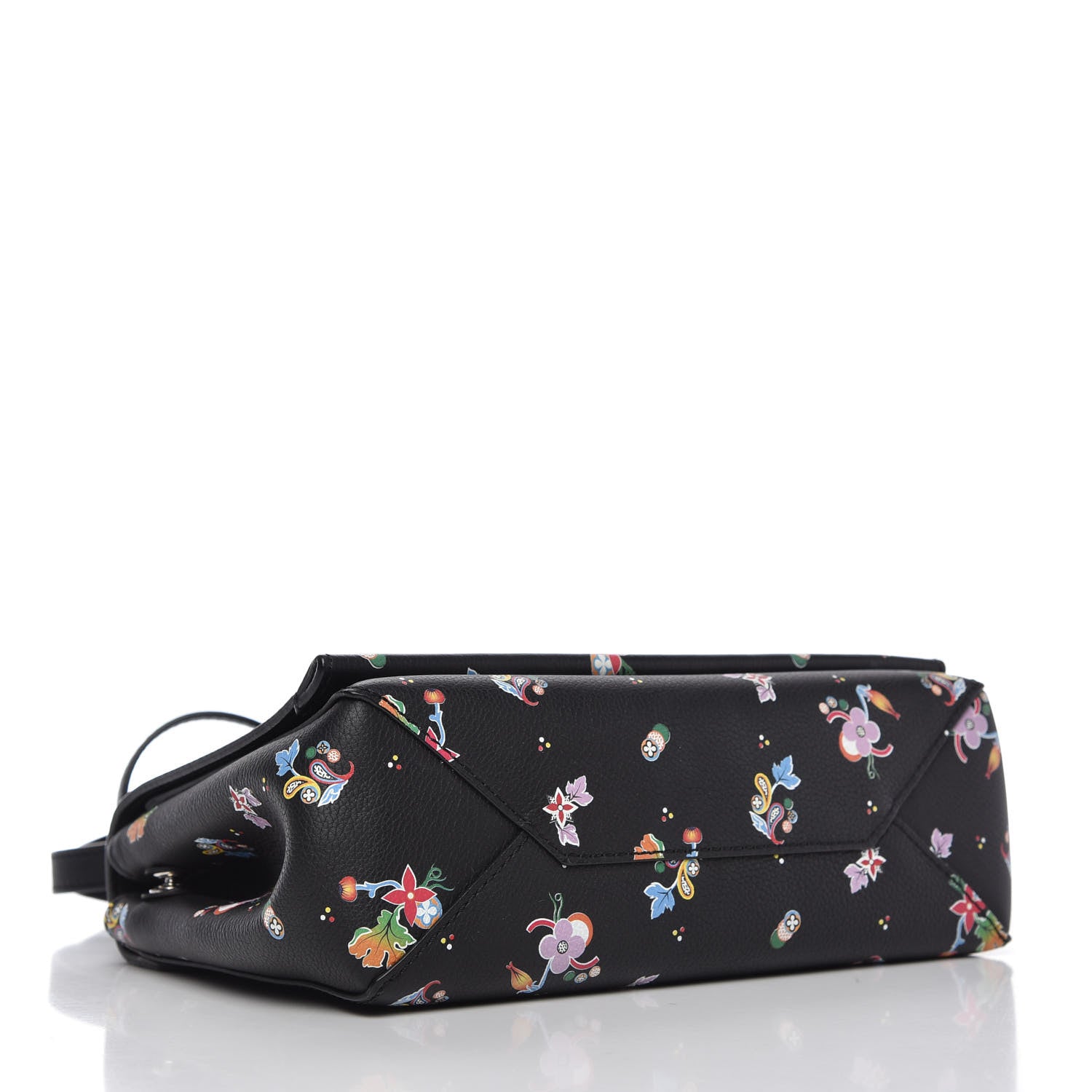 Louis Vuitton Soft Calfskin Lockme II Floral Chain Bag BB Black 4 of 10