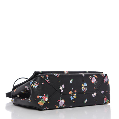 Louis Vuitton Soft Calfskin Lockme II Floral Chain Bag BB Black 4 of 10