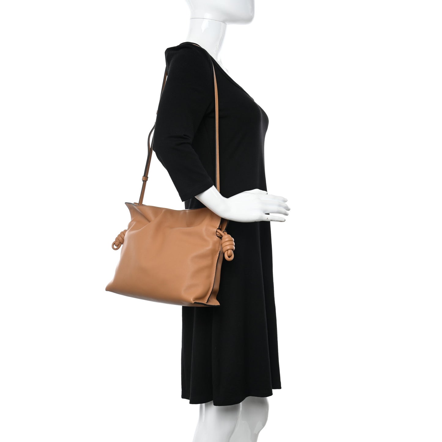 Nappa Flamenco Knot Clutch Warm Desert