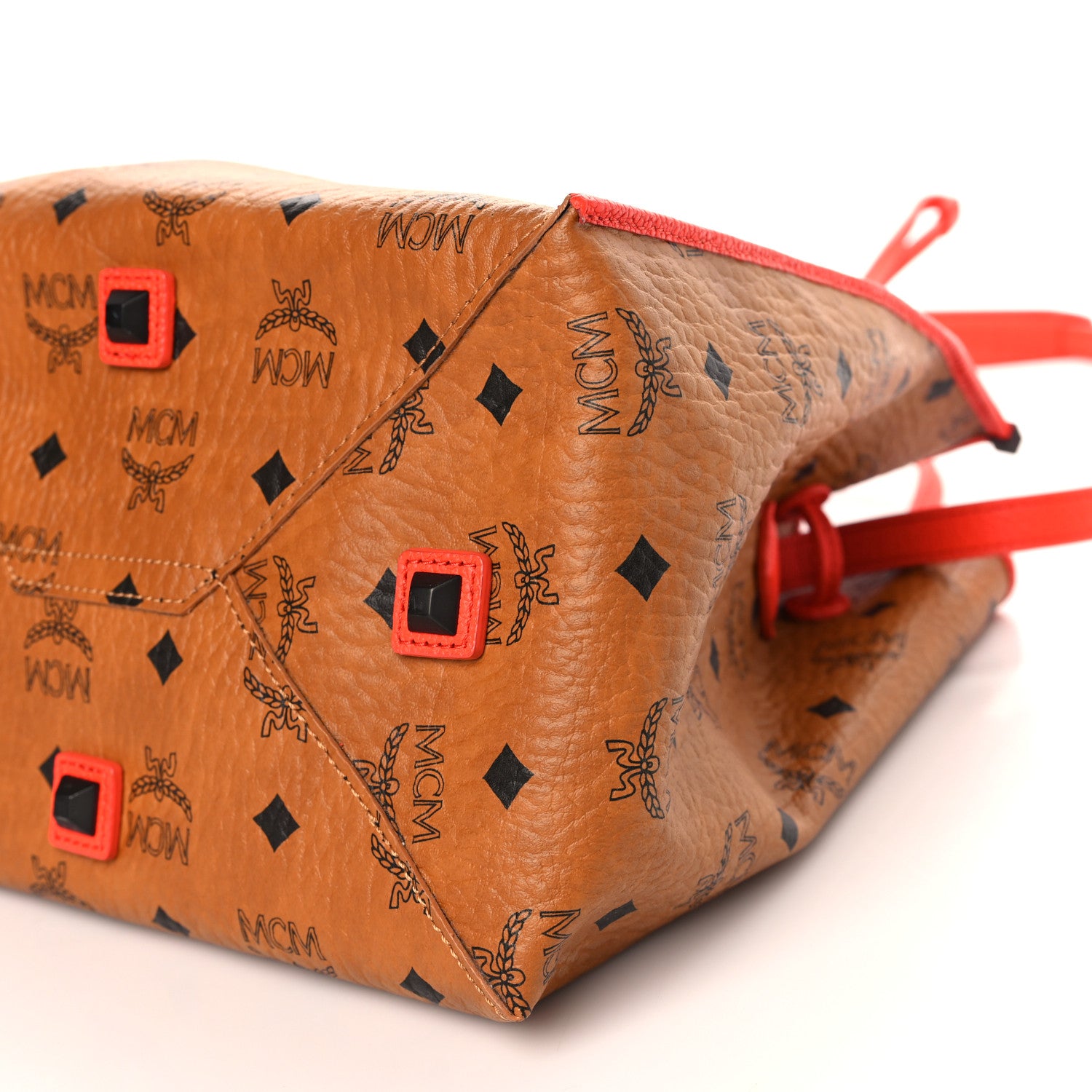 MCM Visetos Kira Drawstring Bag Cognac Orange 1285315 – FASHIONPHILE