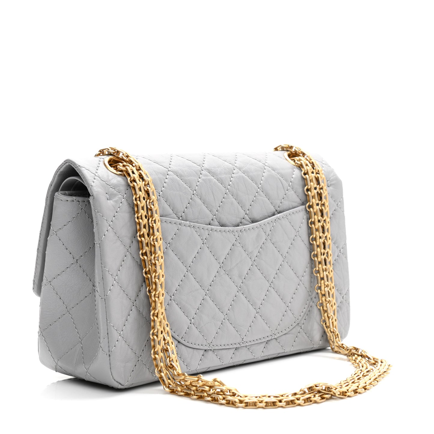 Aged Calfskin Quilted 2.55 Reissue 225 Flap Grey
