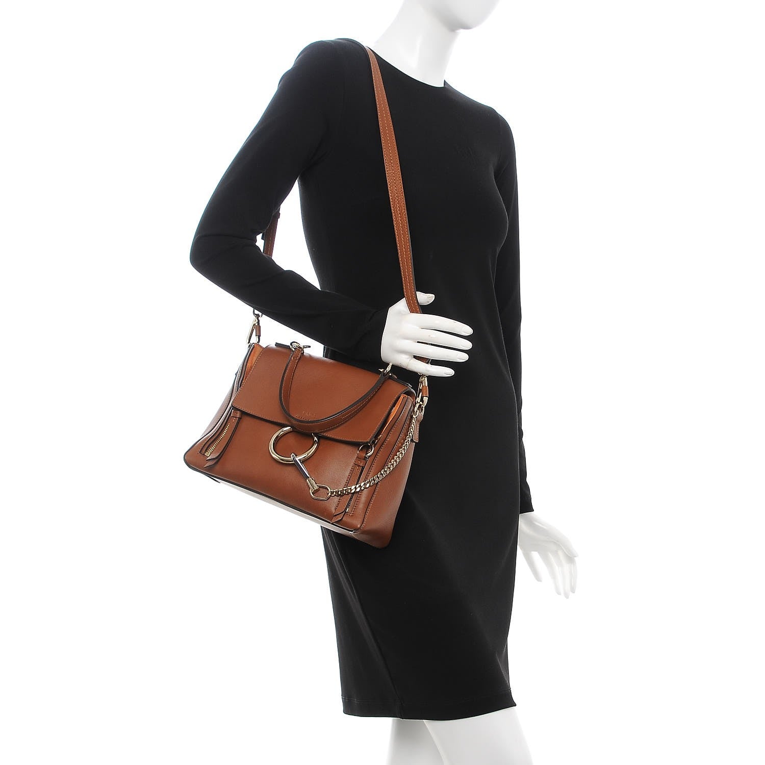 Chloe Calfskin Small Faye Day Shoulder Bag Tan 3 of 8