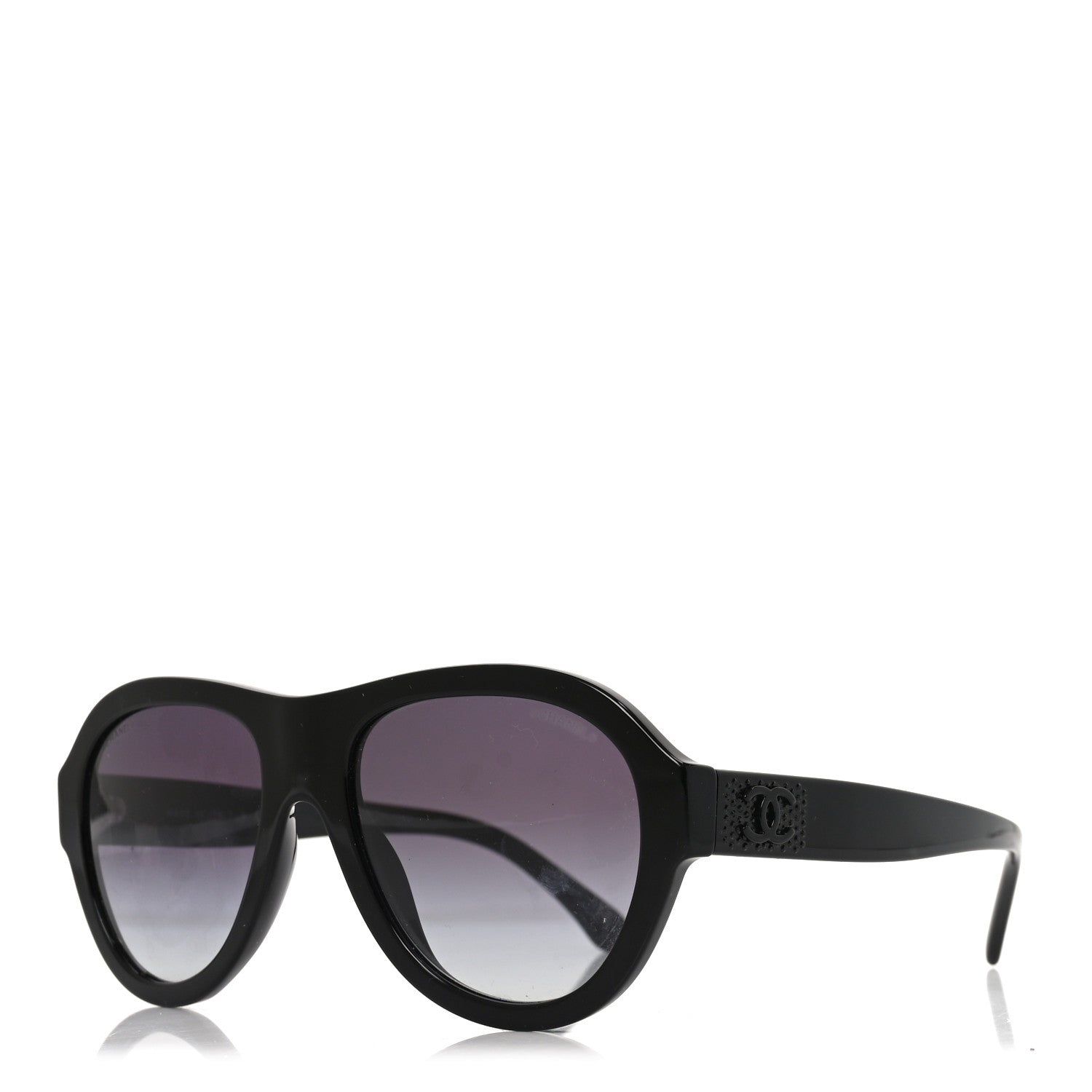 Chanel Acetate Strass Pilot Sunglasses 5467-B Black 1907215