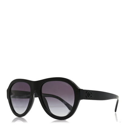 Chanel Acetate Strass Pilot Sunglasses 5467-B Black 1 of 6