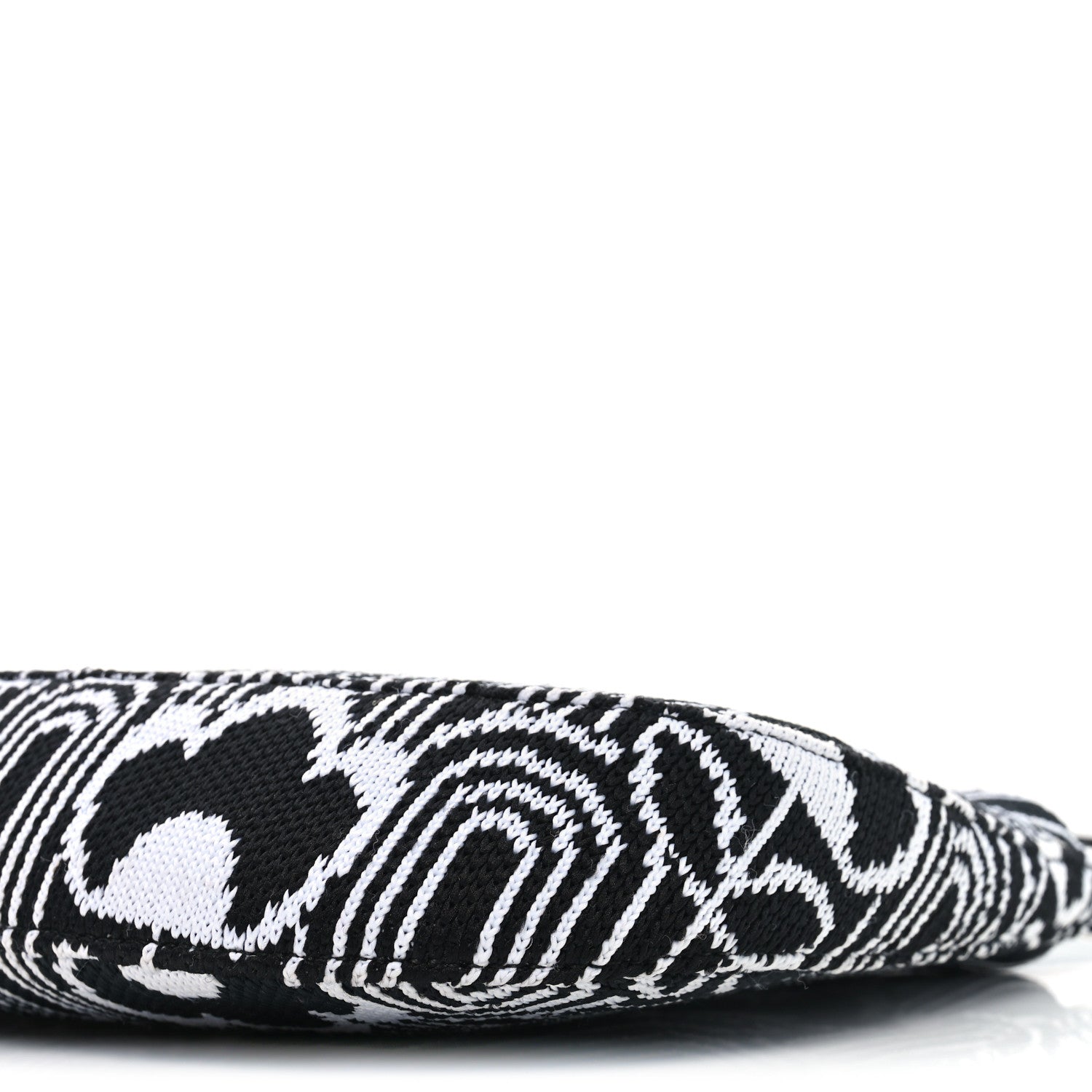 Prada Maglia Jacquard Cleo Shoulder Bag Black White 9 of 9