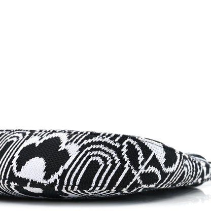 Prada Maglia Jacquard Cleo Shoulder Bag Black White 9 of 9