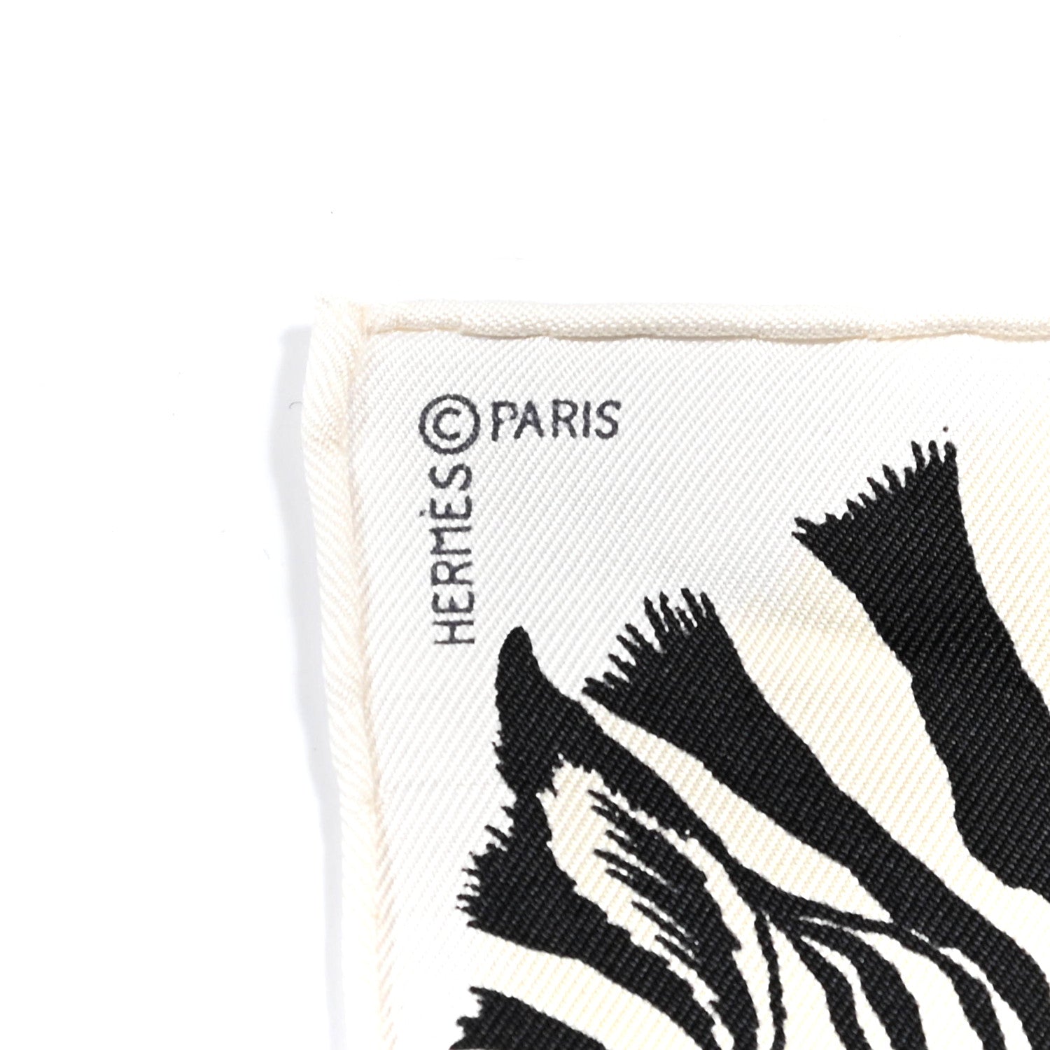 Hermes Silk Zebra Pegasus Nano Scarf 20 Black White 3 of 5