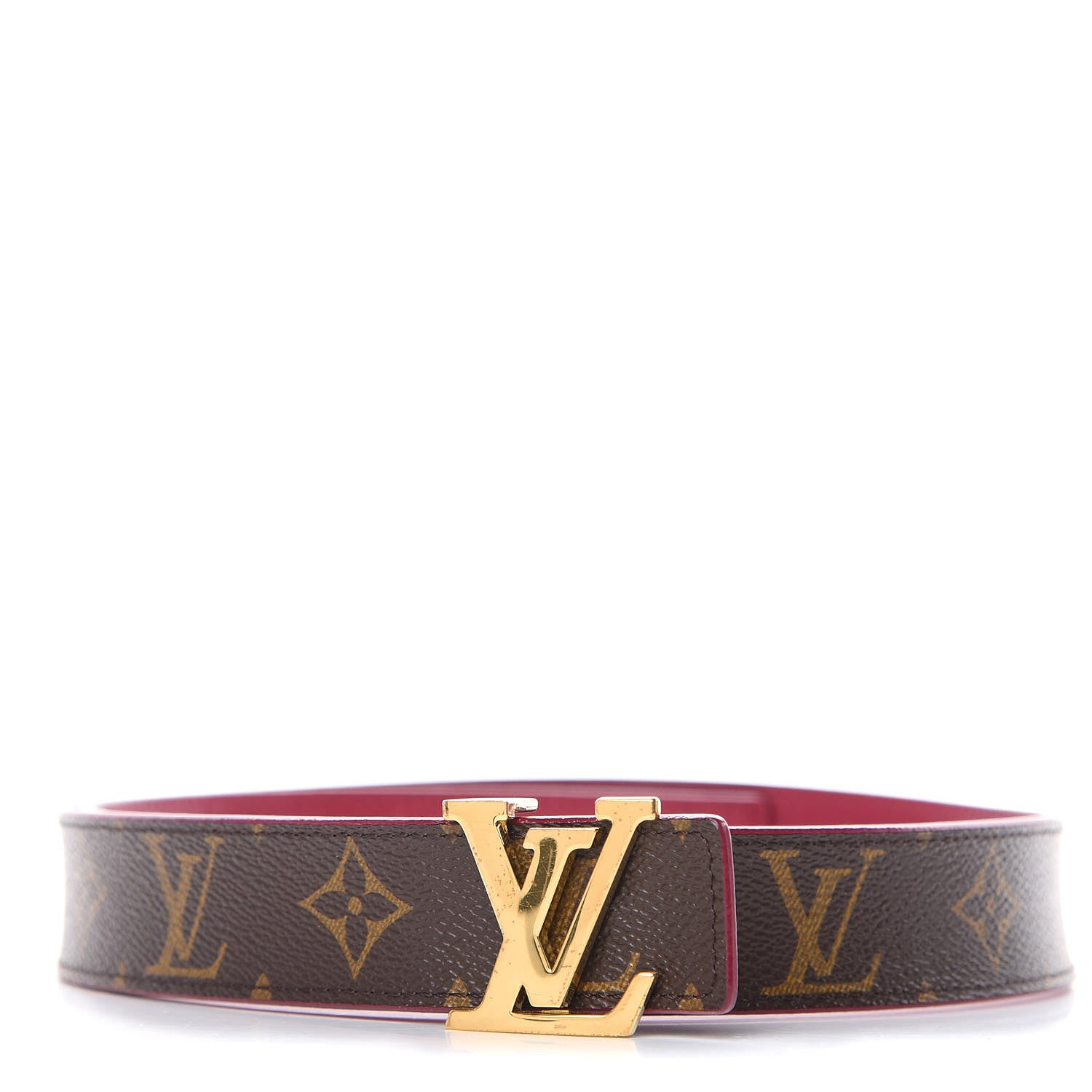 Louis Vuitton Monogram Calfskin 30mm LV Initiales Reversible Belt 80 32 Fuchsia 1 of 8