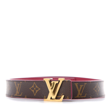 Louis Vuitton Monogram Calfskin 30mm LV Initiales Reversible Belt 80 32 Fuchsia 1 of 8