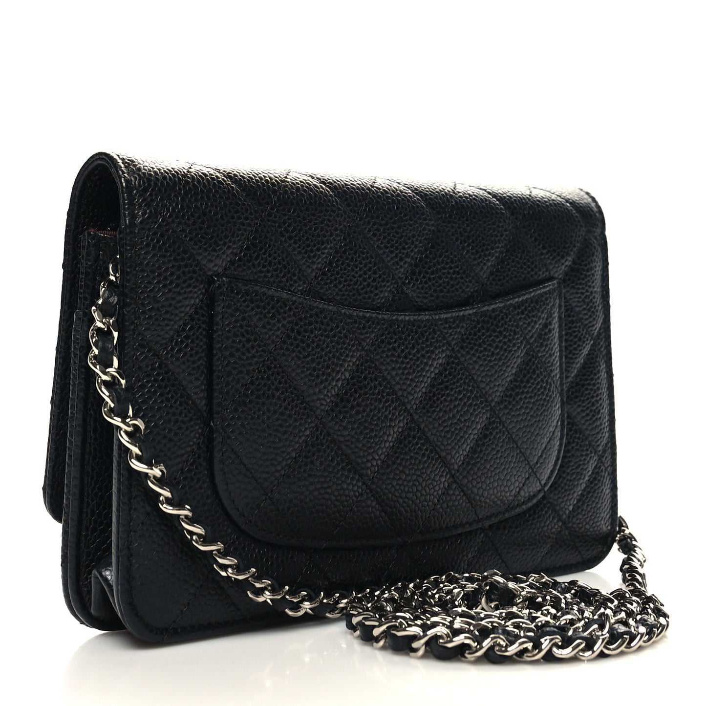 Caviar Quilted Wallet on Chain WOC Black